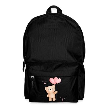 Pastel bear with heart balloons - Backpack - black - Front