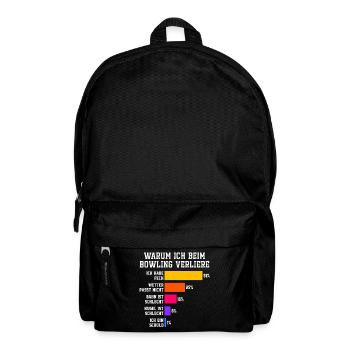 Warum ich beim Bowling verliere Bowling - Rucksack - Schwarz - Vorne