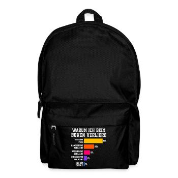 Warum ich beim Boxen verliere Boxen - Rucksack - Schwarz - Vorne