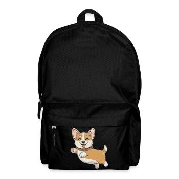 Corgi joyeux en mouvement - Sac à dos - noir - Devant