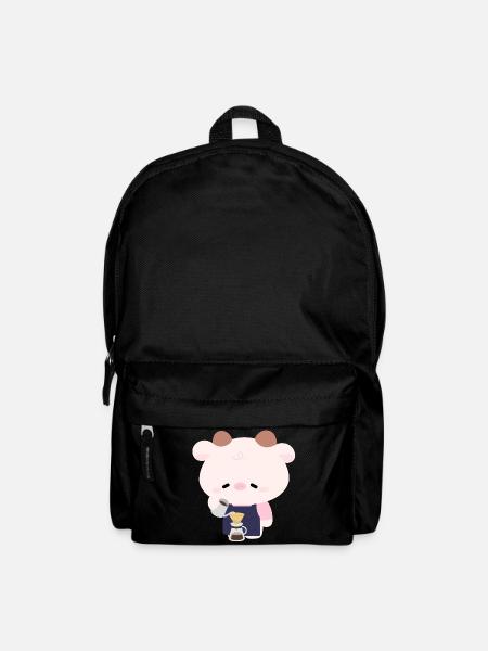 Kawaii Cow Barista  - Backpack - black