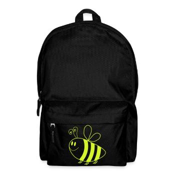 Glowing Honey Bee – Neon Green Cartoon - Backpack - black - Front