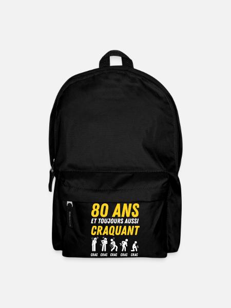 80 ans humour anniversaire vintage - Sac à dos - noir