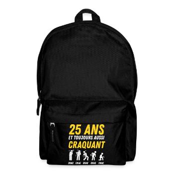 25 ans humour anniversaire vintage - Sac à dos - noir - Devant