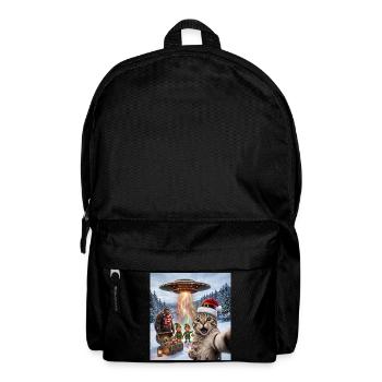 Weihnachtskatze im UFO-Selfie - Rucksack - Schwarz - Vorne