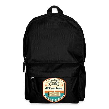 AFK vom Leben Retro Badge - Rucksack - Schwarz - Vorne