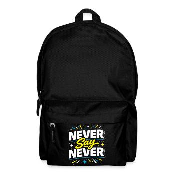 Never Say Never Typografie-Burst - Rucksack - Schwarz - Vorne