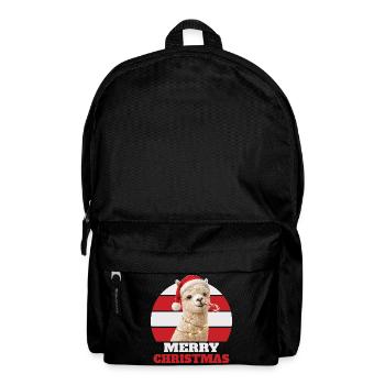 Alpaca with candy cane - Backpack - black - Front