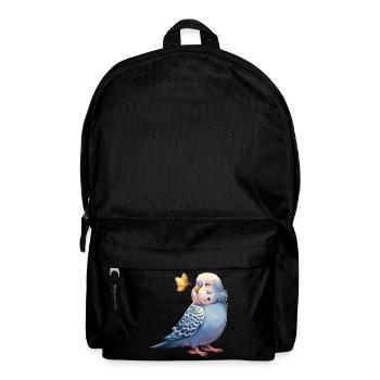 Budgie with butterfly - Backpack - black - Front