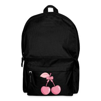 Cerises roses avec nœud - Sac à dos - noir - Devant