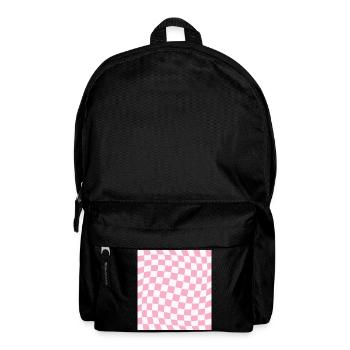 Mosaïque à damier rose déformé - Sac à dos - noir - Devant