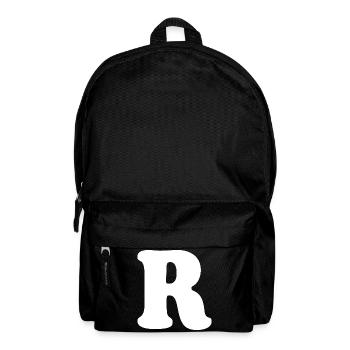 Large R Style Print | Letter R | R Logo - Backpack - black - Front