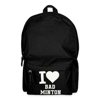 I love badminton heart - Backpack - black - Front