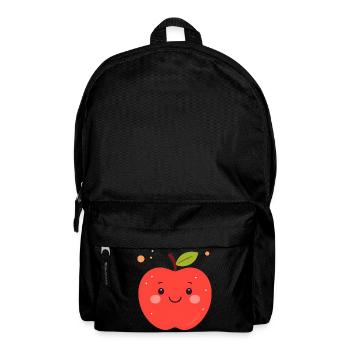 Funny Red Kawaii Apple – Cute Fruit - Backpack - black - Front
