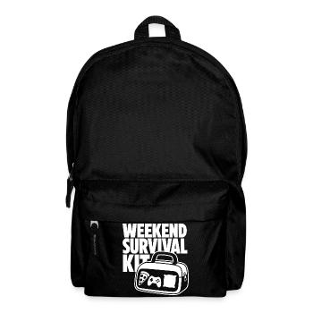 Weekend Survival Kit – Gaming Pizza und Schlaf - Rucksack - Schwarz - Vorne