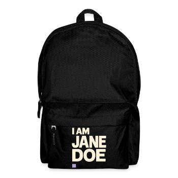 I Am Jane Doe – Klare Stimme - Feminismus - Rucksack - Schwarz - Vorne
