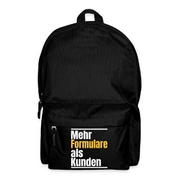 Mehr Formulare als Kunden Handwerk Bürokratie Typo - Rucksack - Schwarz - Vorne