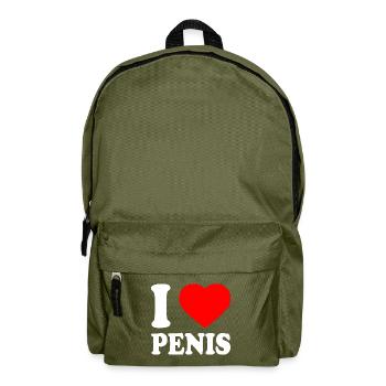 I love penis - Rucksack - Olivgrün - Vorne