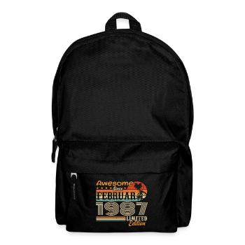 Geburtstag Vintage Geschenkidee Februar 1987 - Rucksack - Schwarz - Vorne