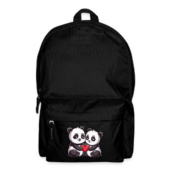 Panda Paar Liebe Valentinstag - Rucksack - Schwarz - Vorne