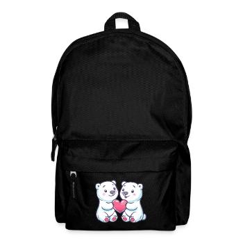Ours polaire Couple Amour Ours Polaire Saint Valentin - Sac à dos - noir - Devant