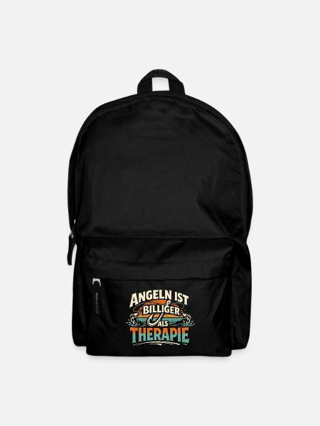 Angeln ist Therapie für die Seele - Rucksack - Schwarz