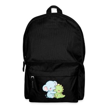 Best Friends Forever – Cute Elephant & Dino - Backpack - black - Front