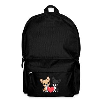 Chihuahua Dogs Couple Love Valentine's Day - Backpack - black - Front
