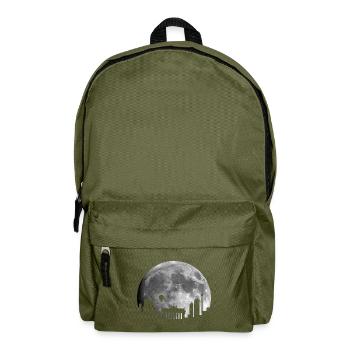 Berlin Mond Skyline Hauptstadt Nacht Silhouette - Rucksack - Olivgrün - Vorne