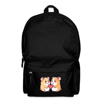 Couple de hamsters Amour Saint-Valentin - Sac à dos - noir - Devant