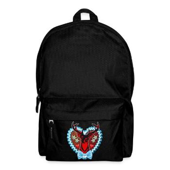 33 Lebkuchenherz Wiesn Hirsch Edelweiss Schleife - Rucksack - Schwarz - Vorne