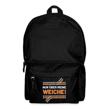 Nur über meine Weiche Eisenbahn Spruch Gleisbauer - Rucksack - Schwarz - Vorne