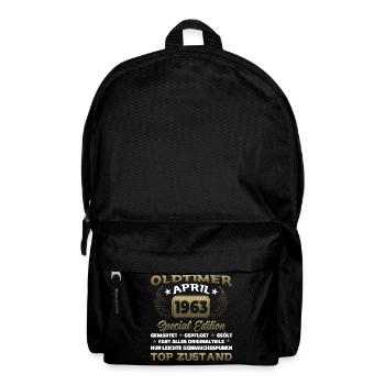 Oldtimer April 1963 Geburtstag Geschenk Herren - Rucksack - Schwarz - Vorne