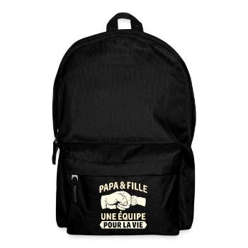 papa et fille une équipe pour la vie - Sac à dos - noir - Devant