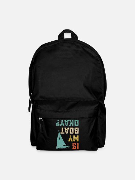 Is my boat okay t-shirt boat lover sailing - Backpack - black
