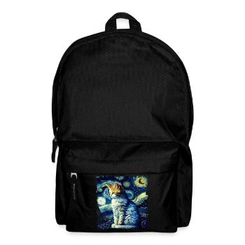 Chat de nuit étoilé Le chat de van gogh Parodie drôle - Sac à dos - noir - Devant