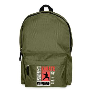 Karaté, Karatéka, arts martiaux, Combats, Sports - Sac à dos - vert olive - Devant