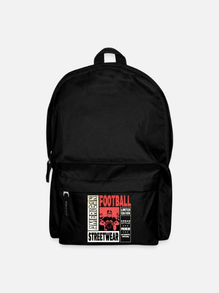 American Football Player Vintage Retro USA Sports - Backpack - black