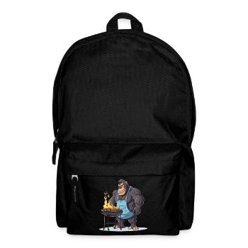 Grillen Grilla Griller Gorilla BBQ Lustig Humor - Rucksack - Schwarz - Vorne