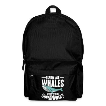 Wale beobachten | Wal Meerestier Meer Geschenke - Rucksack - Schwarz - Vorne