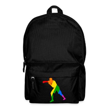 Boxer im Regenbogen - Rucksack - Schwarz - Vorne