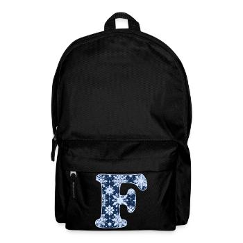 Buchstabe F Schneeflocken - Rucksack - Schwarz - Vorne