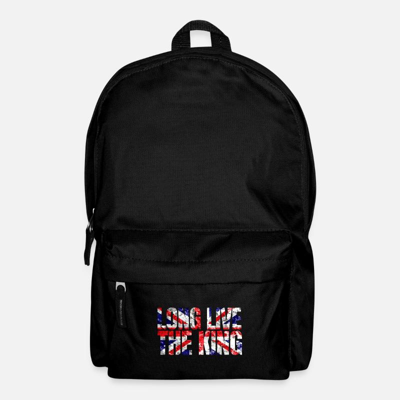 British King Coronation Charles England Flag - Backpack - black