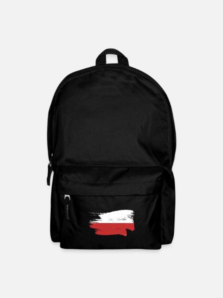 Polen Flagge Used Look Polska Polnische Fahne - Rucksack - Schwarz