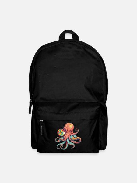 Pieuvre comique drôle avec sucette - Sac à dos - noir