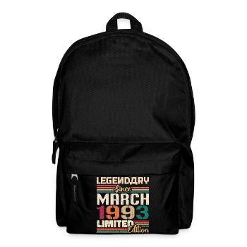 Mars 1993 Vintage Born Vintage Anniversaire - Sac à dos - noir - Devant