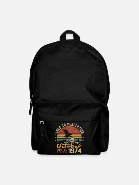 Vintage October 1974 - October 1974 Retro Gift - Backpack - black