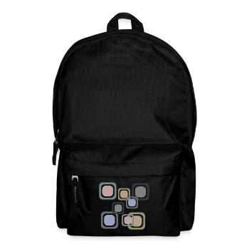 Retro Quadrat - Rucksack - Schwarz - Vorne