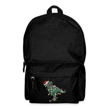 Christmas Lights Dinosaur Christmas - Backpack - black - Front
