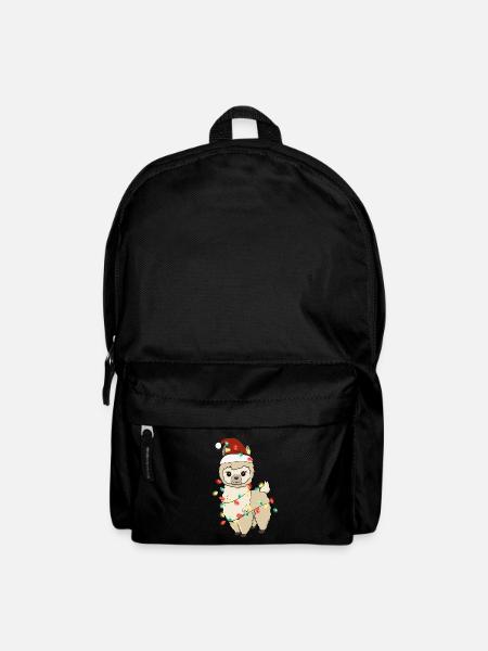 Christmas Lights Lama Weihnachten - Rucksack - Schwarz